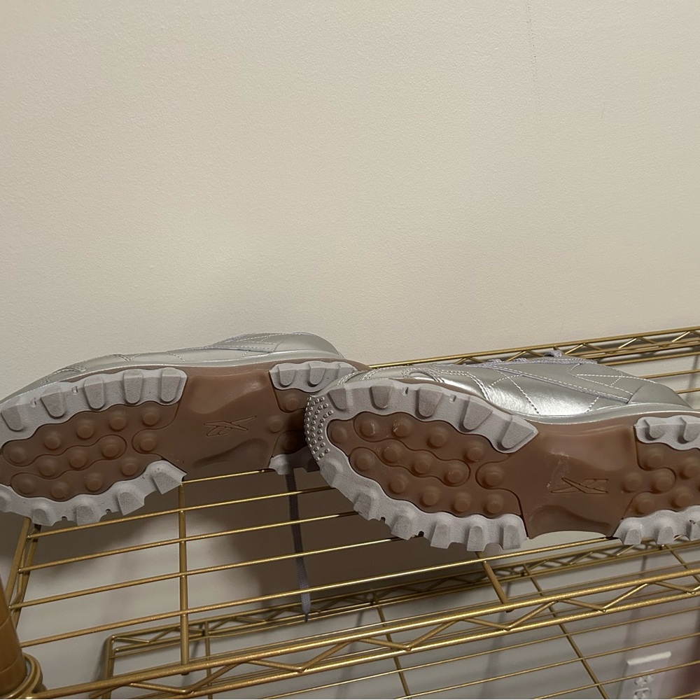 Metallic Silver Athletic Shoes - Picture 4 of 5